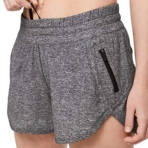 Lululemon Tracker Short V 4" Swift Zip Pockets Liner Heather Lux Multi Black 10